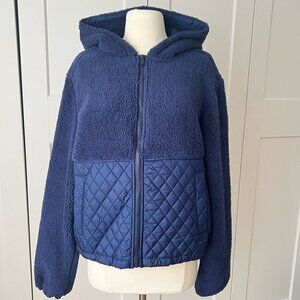 Spyder Sherpa Fleece Quilted Teddy Jacket Zip up Hoodie Active Jacket L